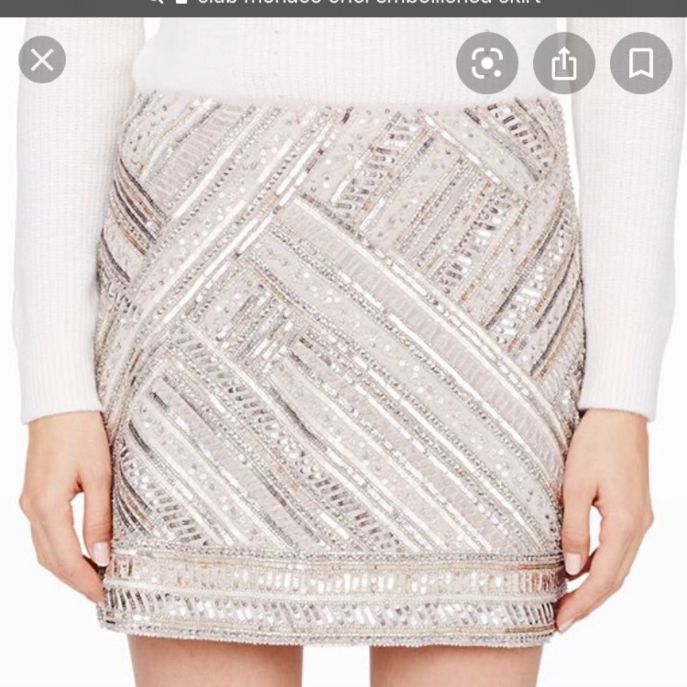 Club monaco oriel embellished skirt size 2